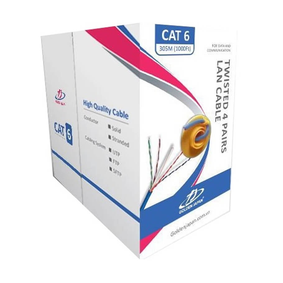 Cáp mạng 305 mét/ cuộn Golden Japan UTP CAT6 (đồng nguyên chất)